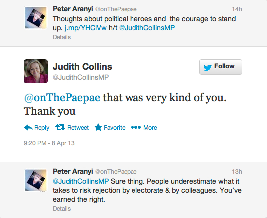 Reaction from Judith Collins