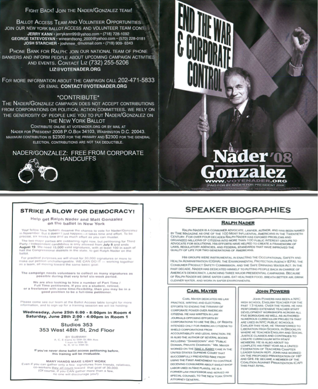 Ralph Nader campaign 2008