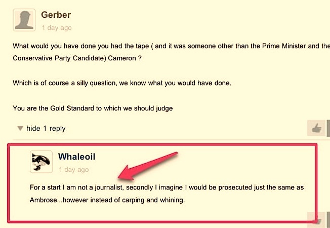 Cameron not a journalist