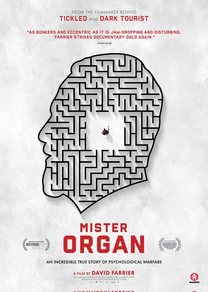 Film poster for David Farrier's MISTER ORGAN released Nov 2022